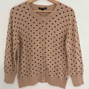 Cable & Gauge Beige Polka Dot Cardigan